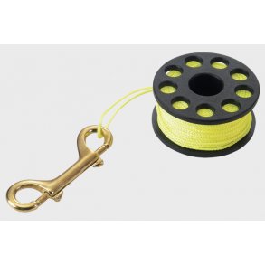 Spole med 30 m line og messing dobbeltender.